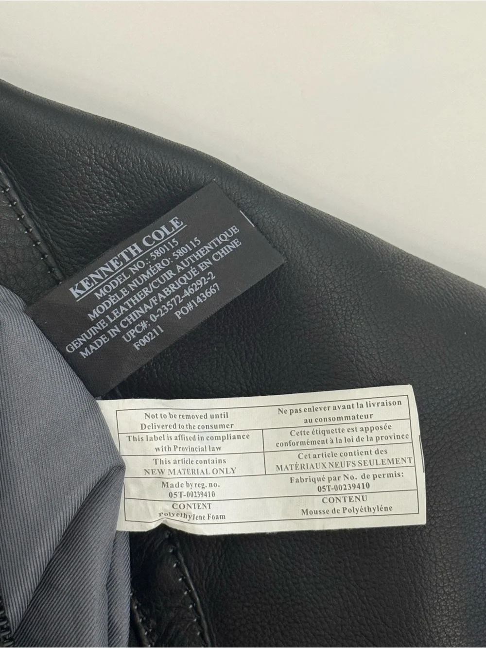 Kenneth Cole Black Leather Duffel Bag